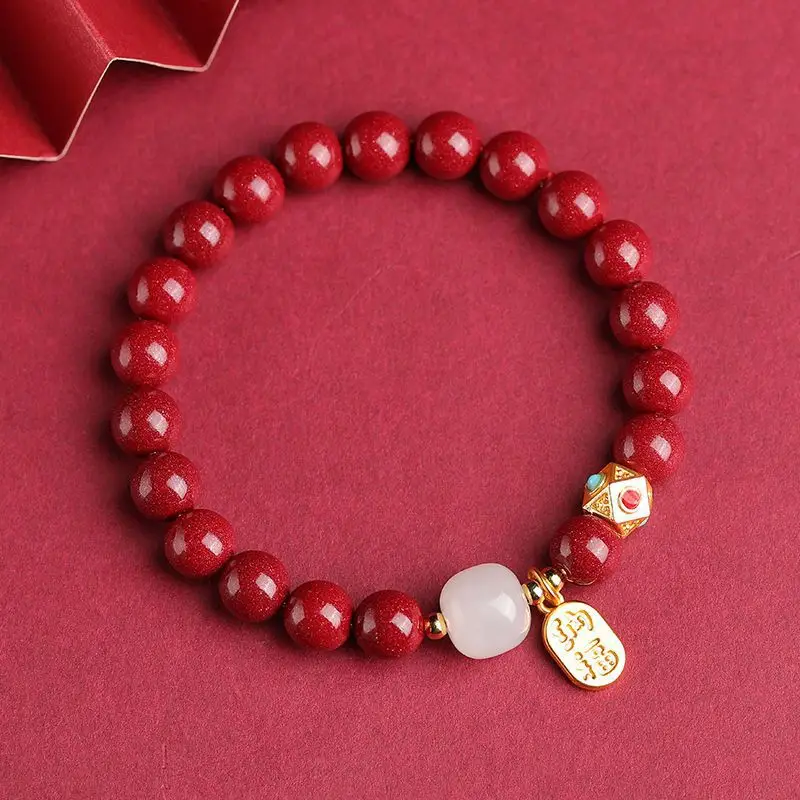 Red Natural Beads Lucky Amulet Bracelet for Women Men