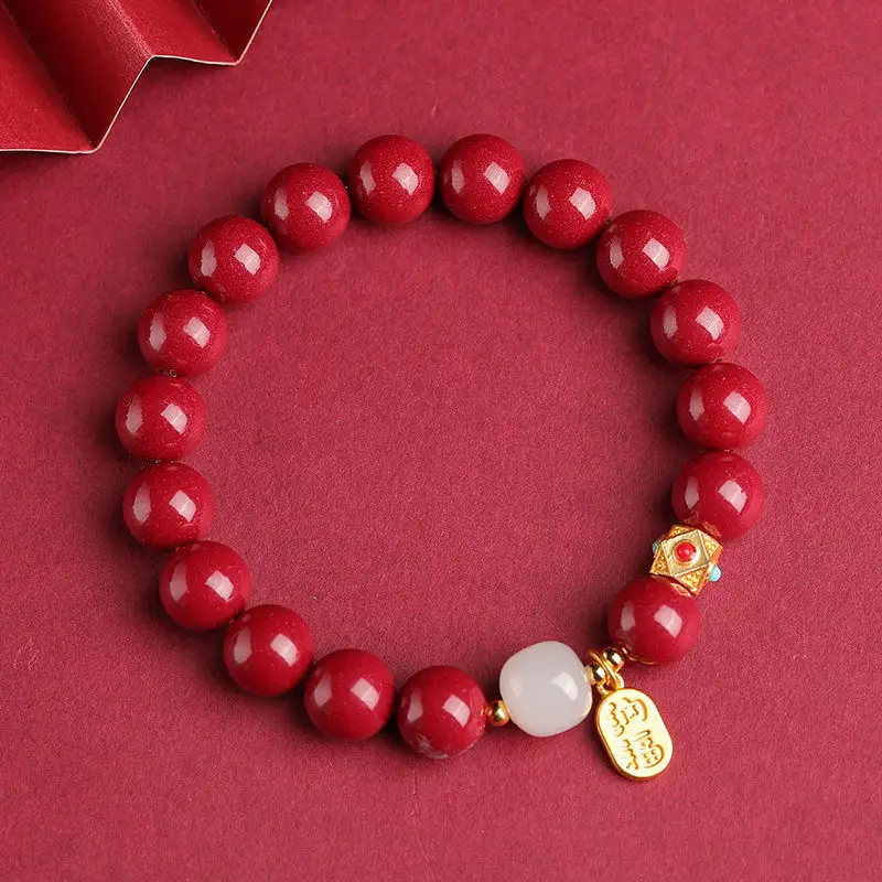 Red Natural Beads Lucky Amulet Bracelet for Women Men