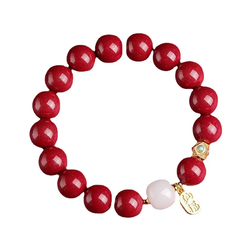 Red Natural Beads Lucky Amulet Bracelet for Women Men