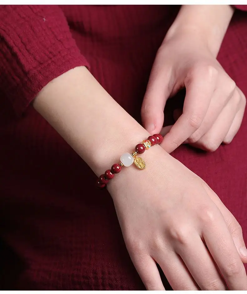 Red Natural Beads Lucky Amulet Bracelet for Women Men — feature 5
