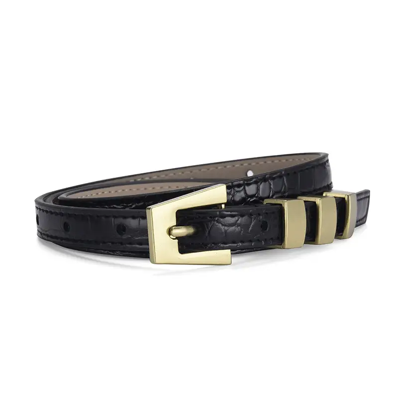 Women's Metal Ring Belt with Genuine Leather Strap - Image 6