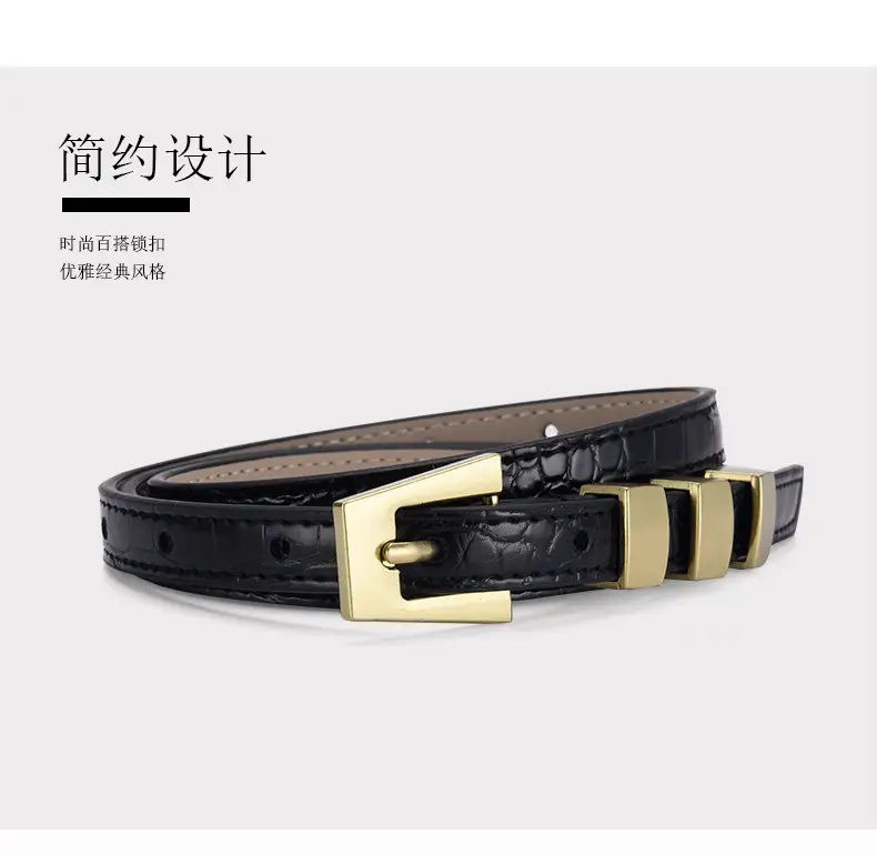 Women's Metal Ring Belt with Genuine Leather Strap — feature 12