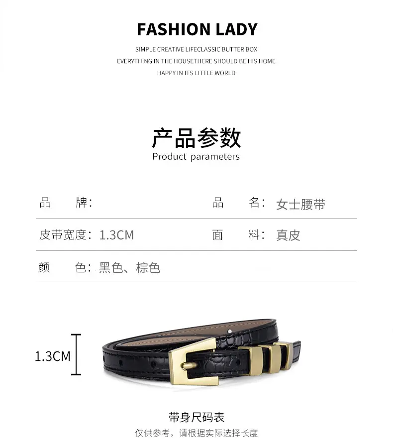 Women's Metal Ring Belt with Genuine Leather Strap — feature 15