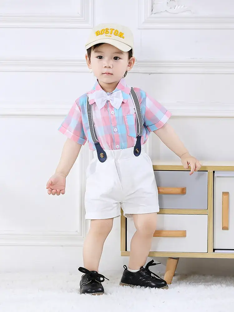 Boys' One Year Old Treasure Suit with Overalls & Handsome Shoes
