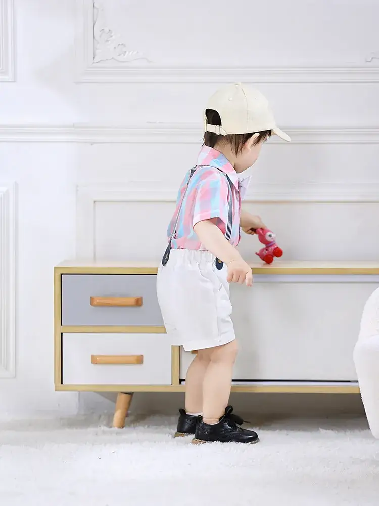 Boys' One Year Old Treasure Suit with Overalls & Handsome Shoes