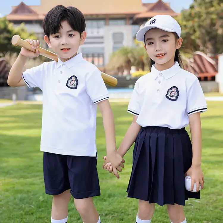 Men Polo Short Sleeve Polo Shirt Black Shorts Set White - Image 4