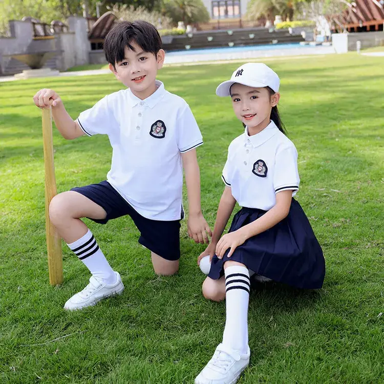 Men Polo Short Sleeve Polo Shirt Black Shorts Set White - Image 5