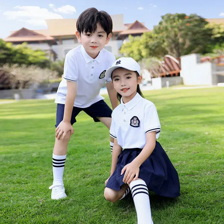 Men Polo Short Sleeve Polo Shirt Black Shorts Set White - Image 6