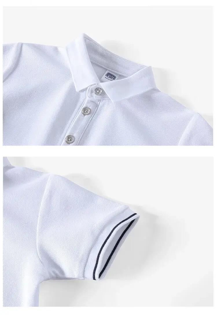 Men Polo Short Sleeve Polo Shirt Black Shorts Set White — feature 17