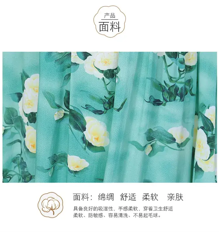 2023 Cotton Silk Floral Long Dress Large Size — feature 4