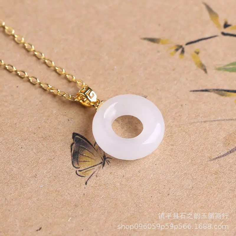 Natural Xinjiang White Jade Earrings S925 Silver - Image 3