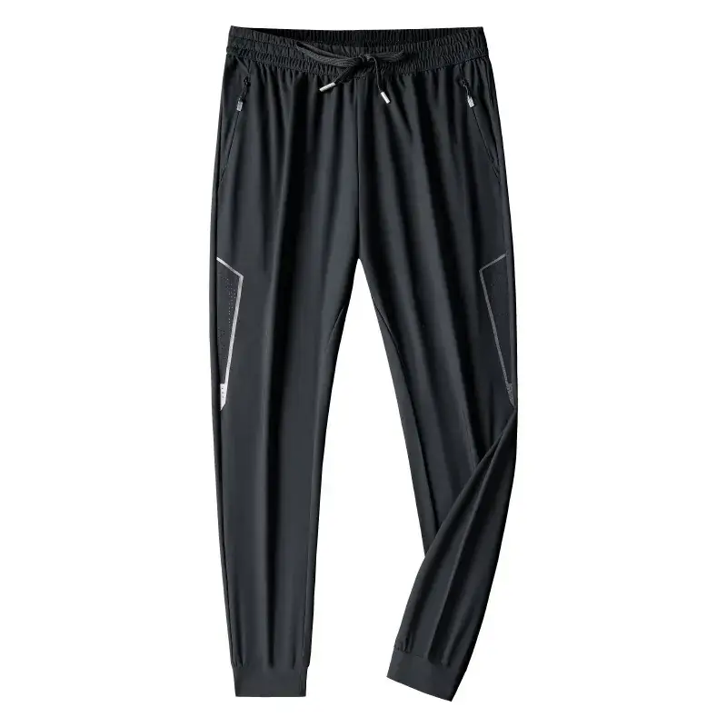 Men's Ice Silk Casual Pants Large Summer Loose Straight Draps