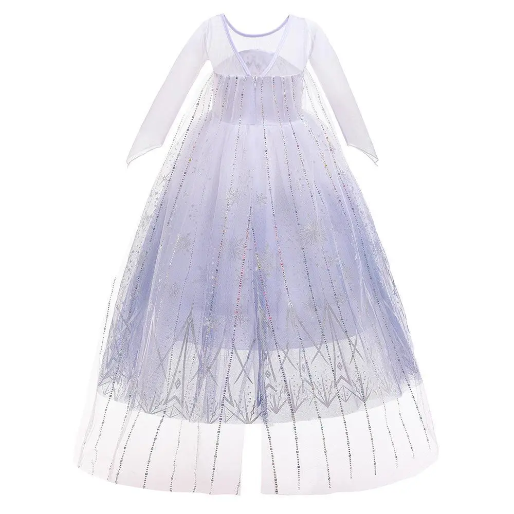 Elsa Long-Sleeved Princess Dress Halloween Dress Birthday Children's Dress Cross-Border Best-Selling Little Princess