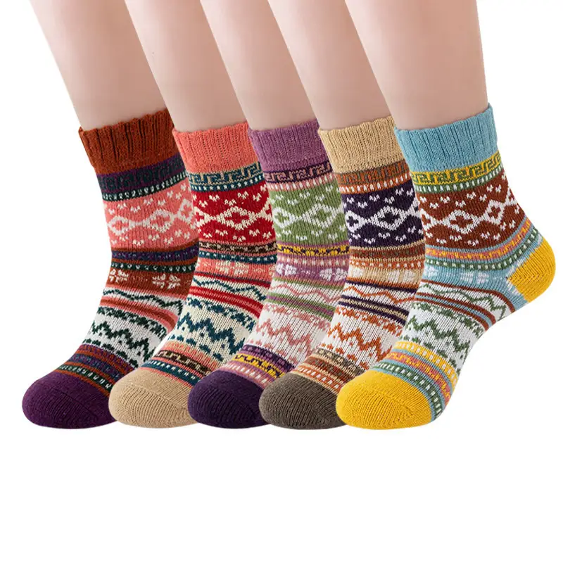 Men's wool socks crew winter socks thick winter gift warm wool socks women's thick socks]
