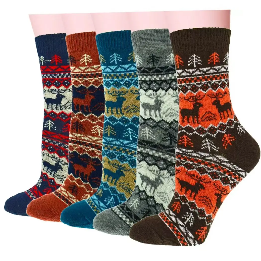Men's wool socks crew winter socks thick winter gift warm wool socks women's thick socks]