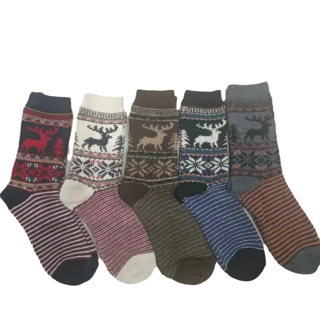 Men's wool socks crew winter socks thick winter gift warm wool socks women's thick socks]