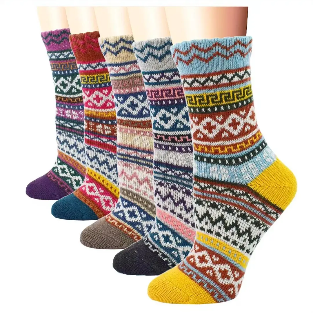 Men's wool socks crew winter socks thick winter gift warm wool socks women's thick socks]