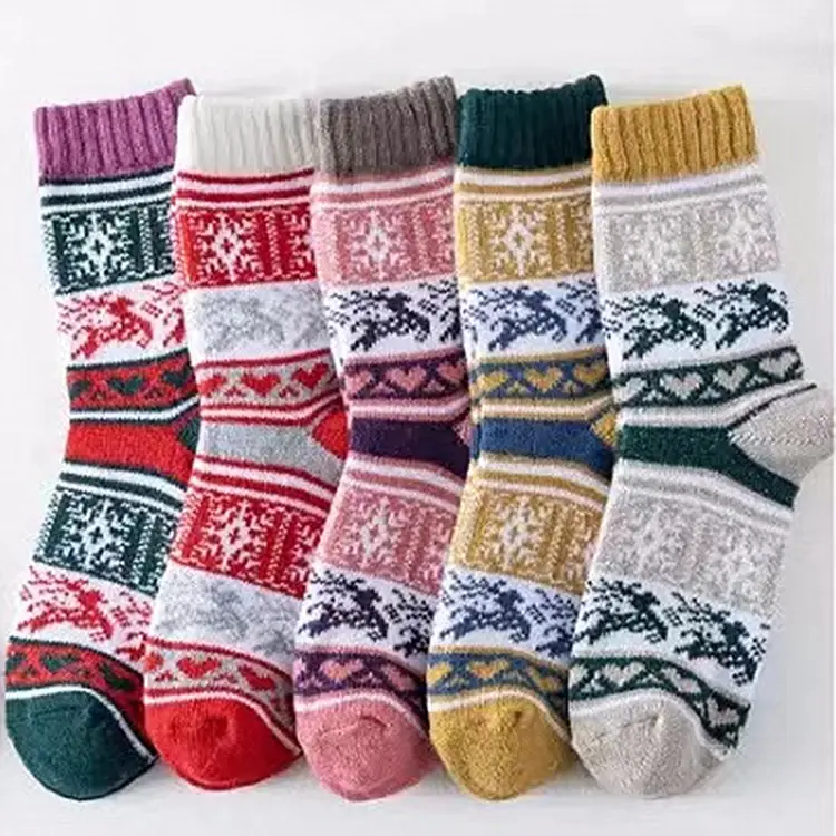 Men's wool socks crew winter socks thick winter gift warm wool socks women's thick socks]
