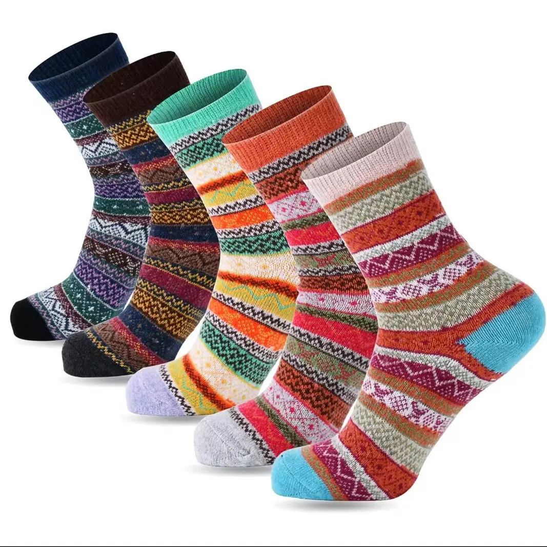 Men's wool socks crew winter socks thick winter gift warm wool socks women's thick socks]