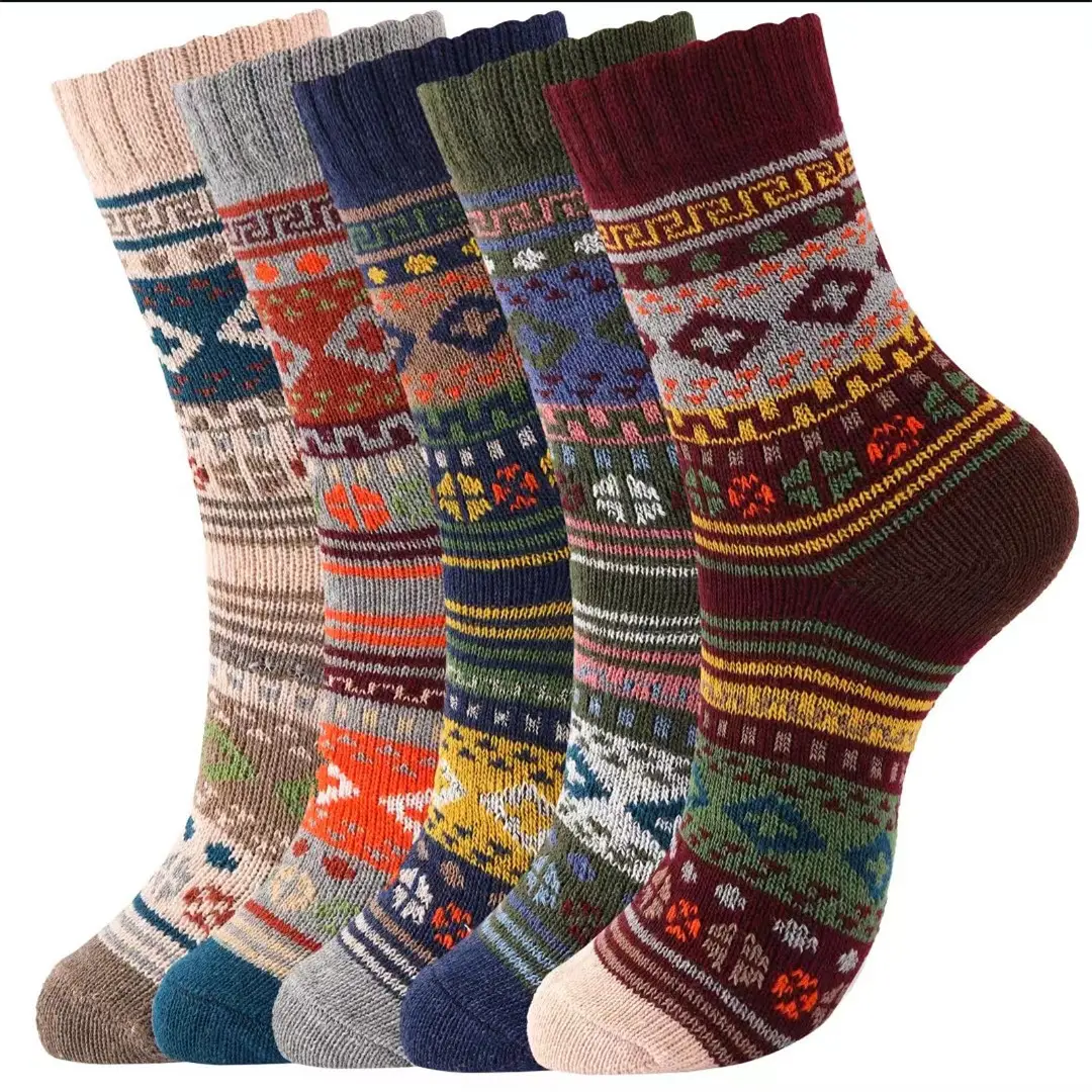 Men's wool socks crew winter socks thick winter gift warm wool socks women's thick socks]