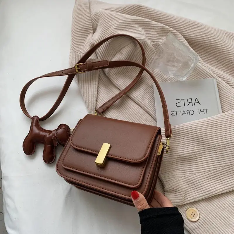 Trendy Brown Leather Crossbody Bag for Women 2023 - Image 3