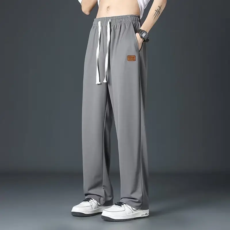 Men Ice Silk Loose Leg Pants Summer Wear - Image 2