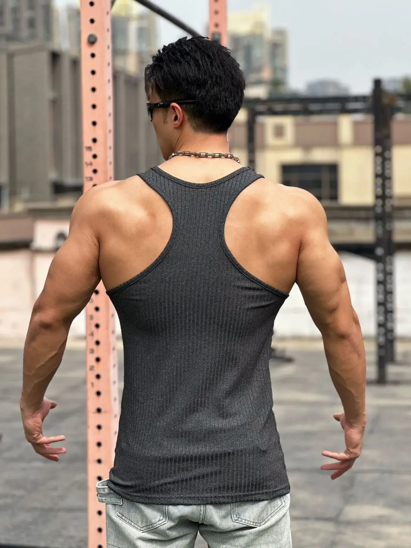 Men's White Muscle Vests Summer Sports Wear