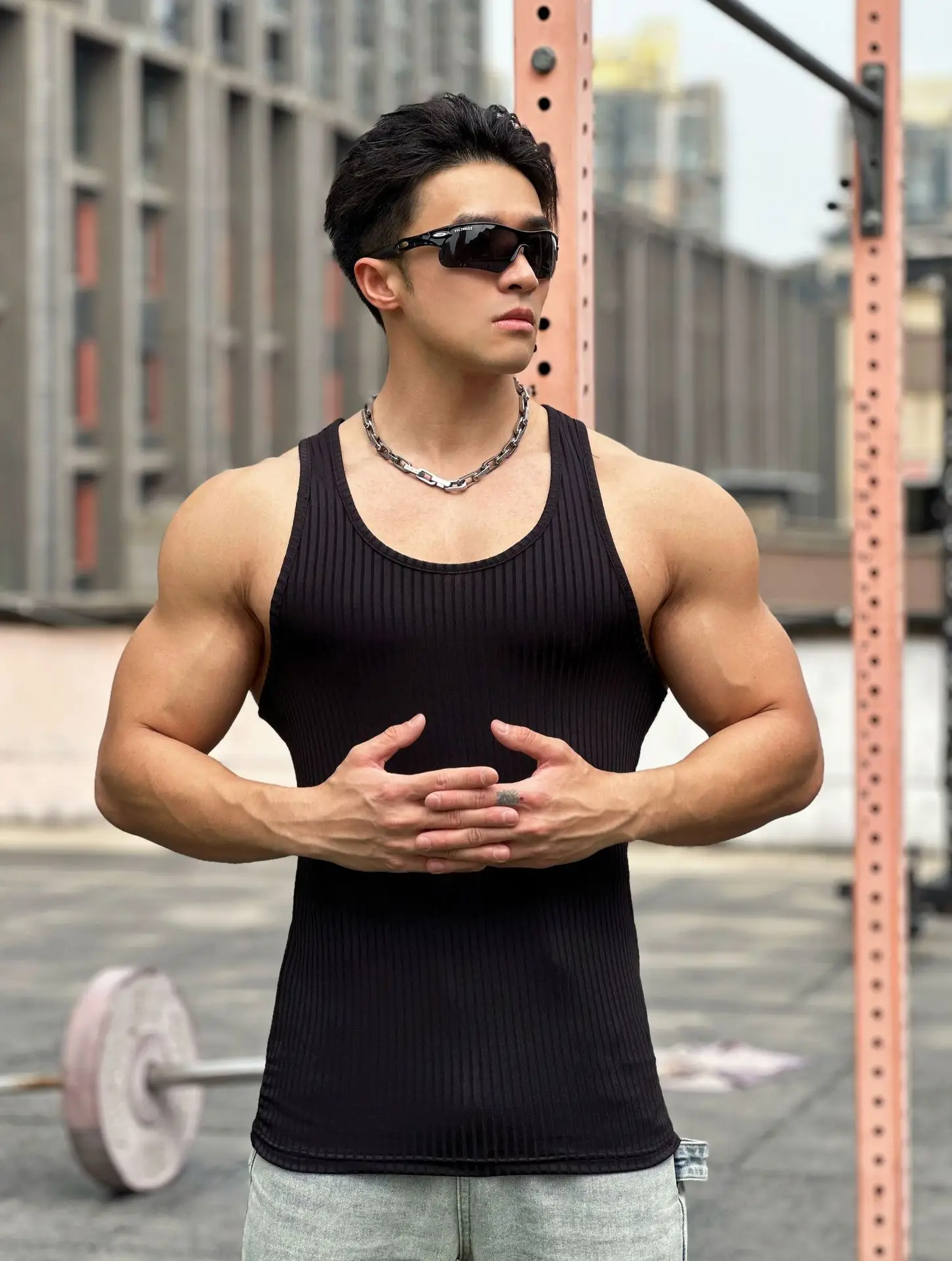 Men's White Muscle Vests Summer Sports Wear — feature 12