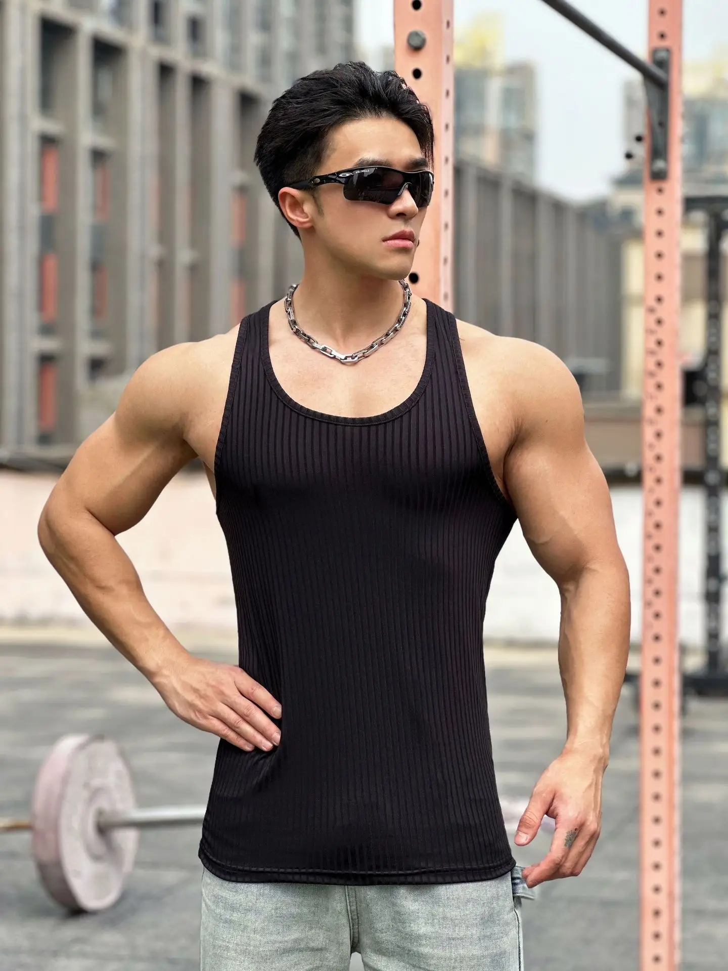 Men's White Muscle Vests Summer Sports Wear — feature 13