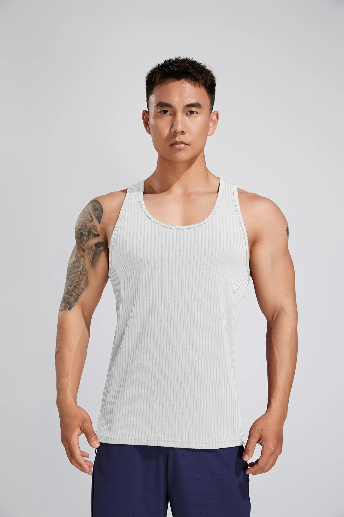 Men's White Muscle Vests Summer Sports Wear — feature 27
