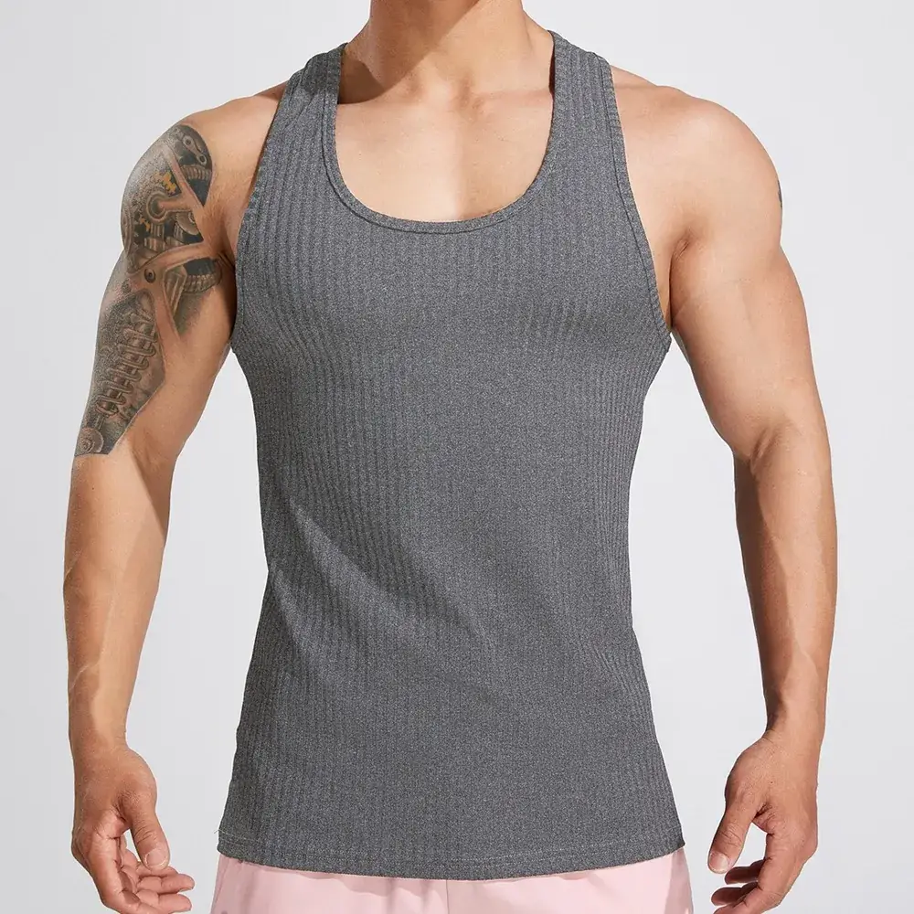 Men's White Muscle Vests Summer Sports Wear