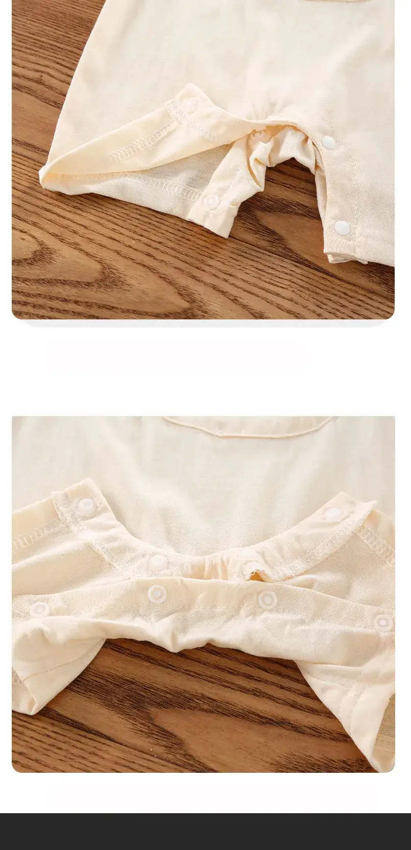 Baby Strap Jumpsuit Brown Cartoon Bear Short Sleeve — feature 9
