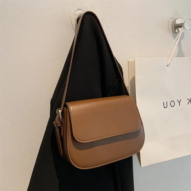 Women's Crossbody Bag Brown Leather 2023 New Trendy - Image 7