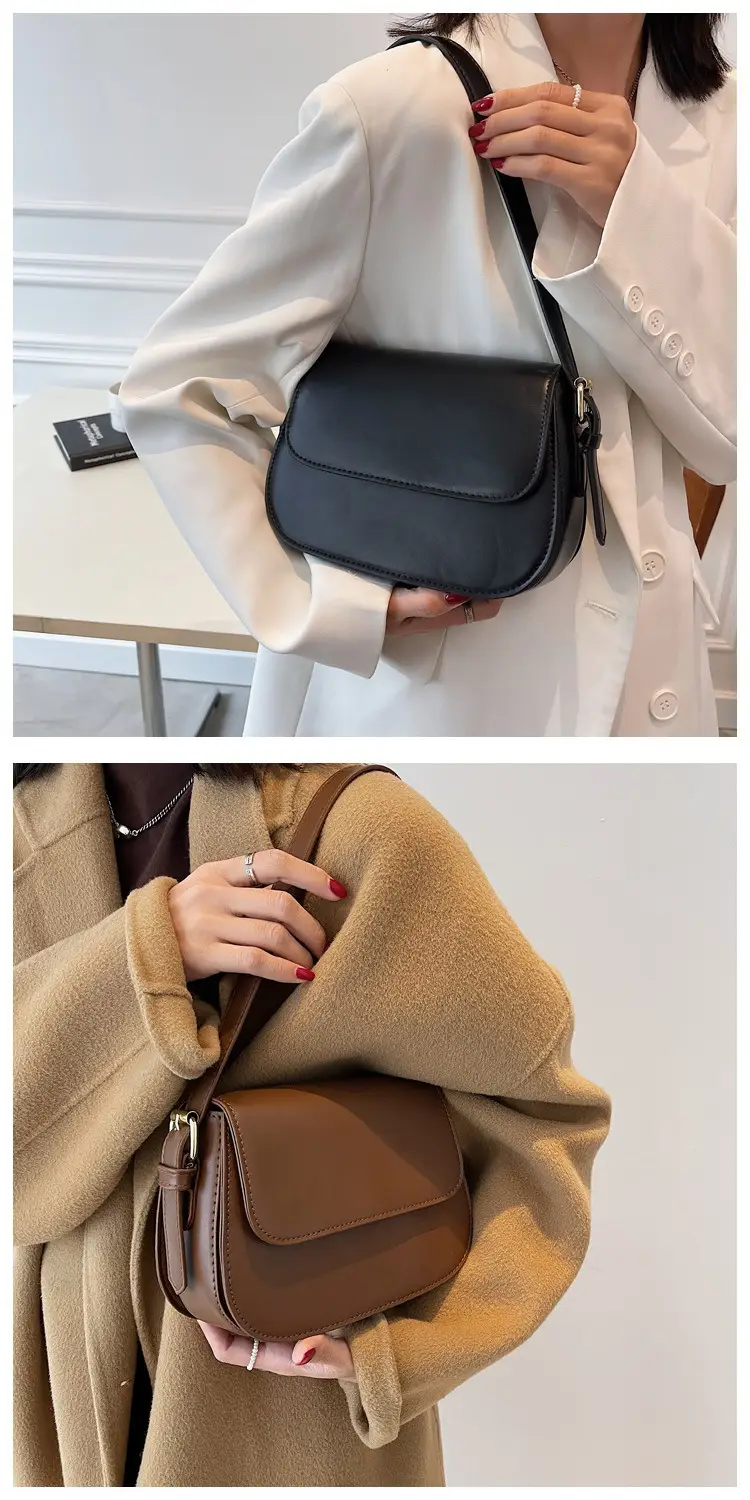 Women's Crossbody Bag Brown Leather 2023 New Trendy — feature 2