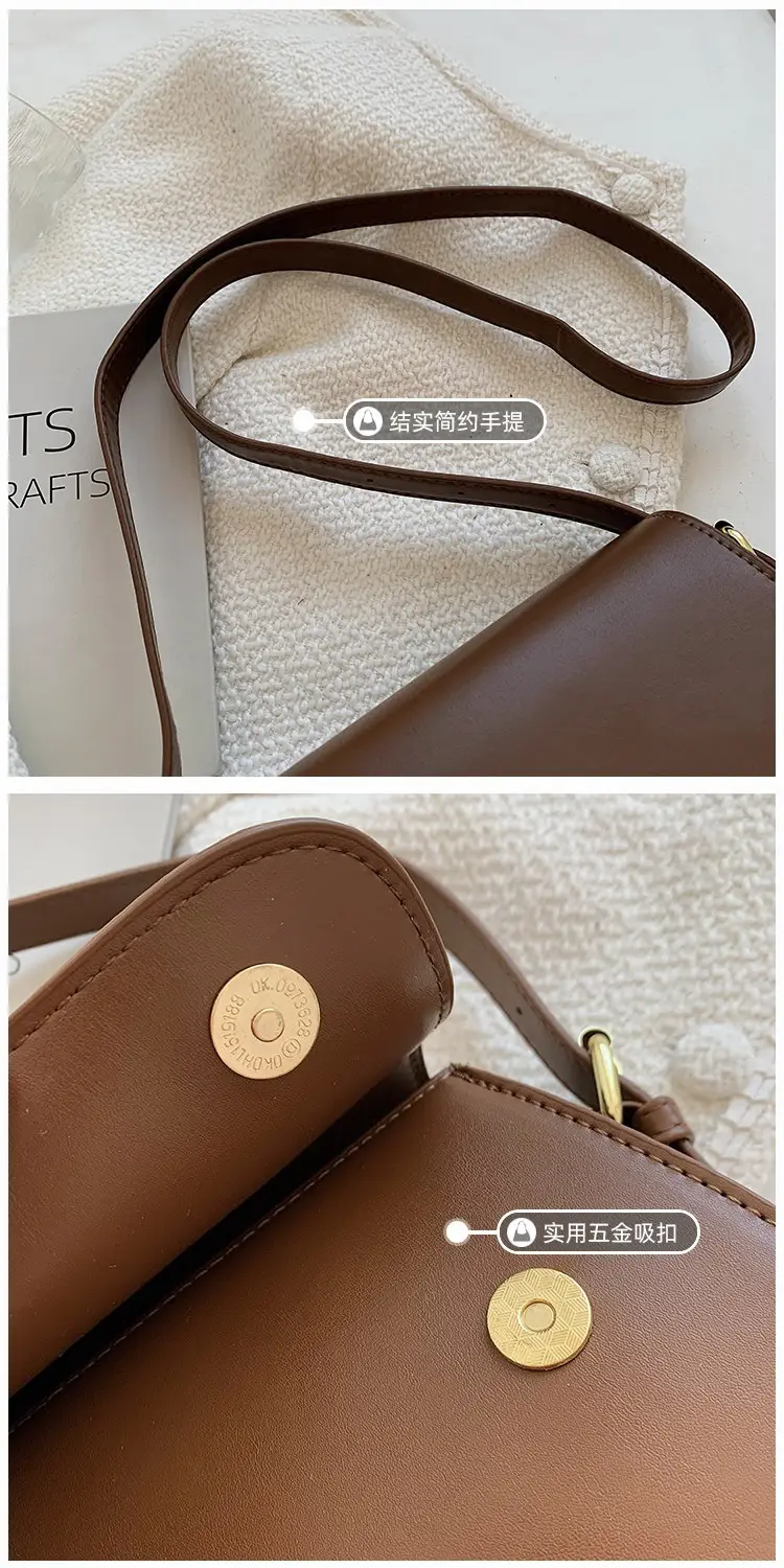 Women's Crossbody Bag Brown Leather 2023 New Trendy — feature 5