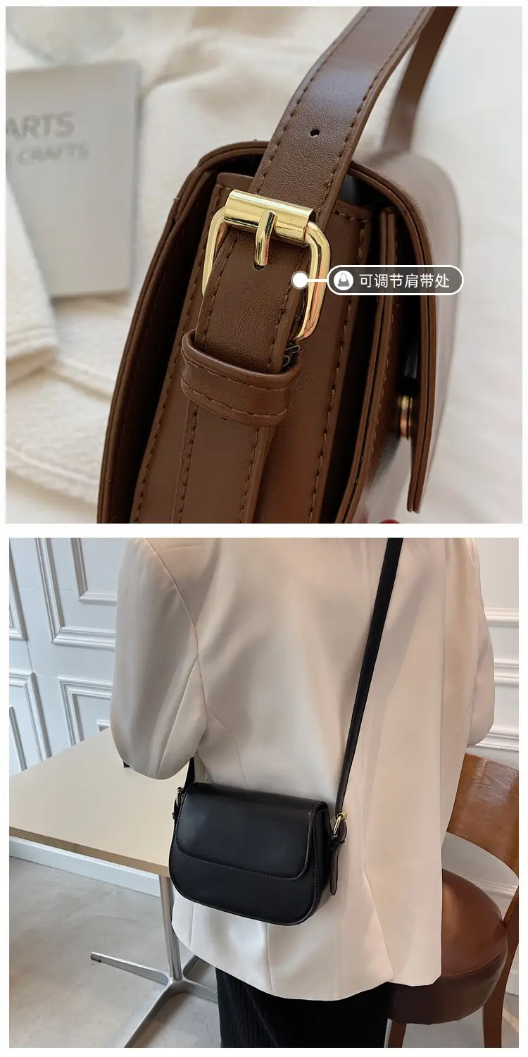 Women's Crossbody Bag Brown Leather 2023 New Trendy — feature 6