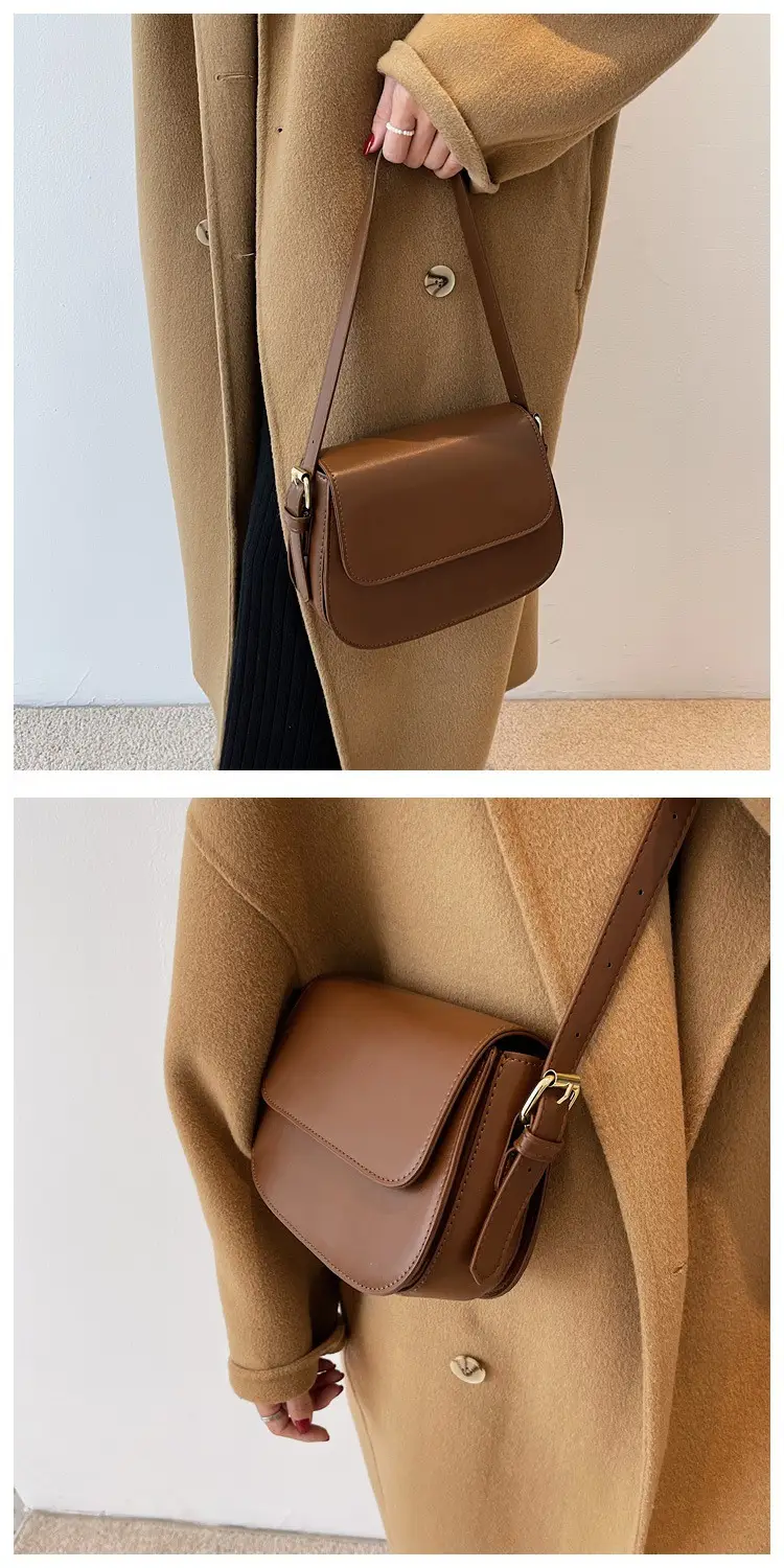 Women's Crossbody Bag Brown Leather 2023 New Trendy — feature 7