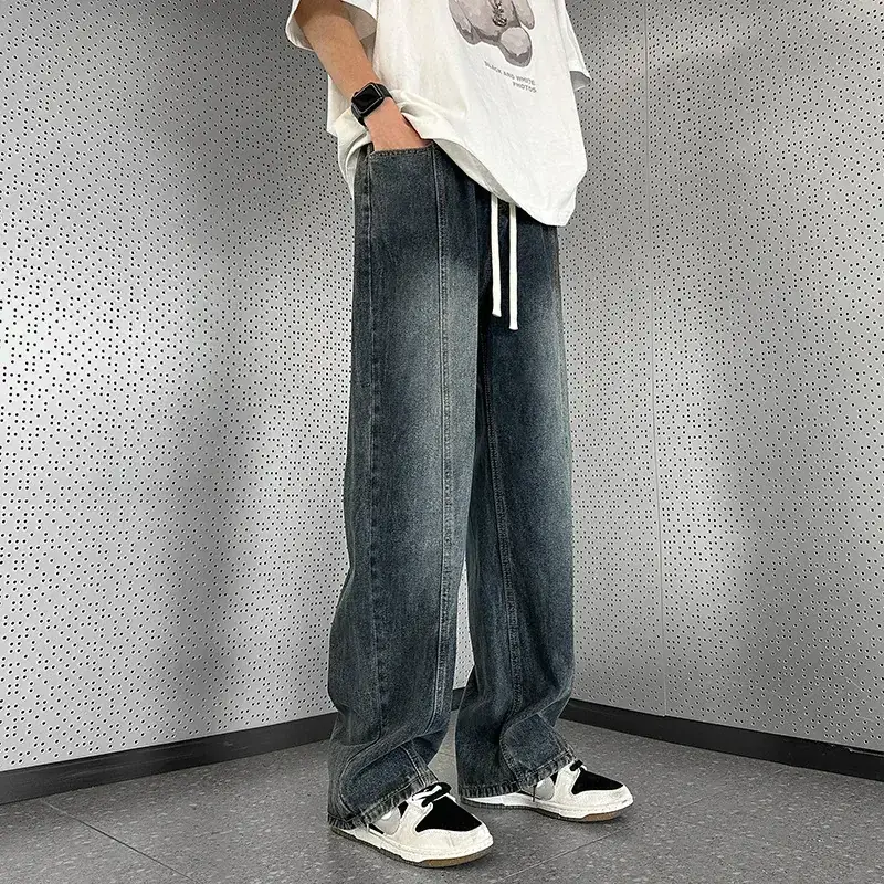 Men's Wide-leg Jeans Spring Harajuku Loose Straight High Street Trendy - Image 5