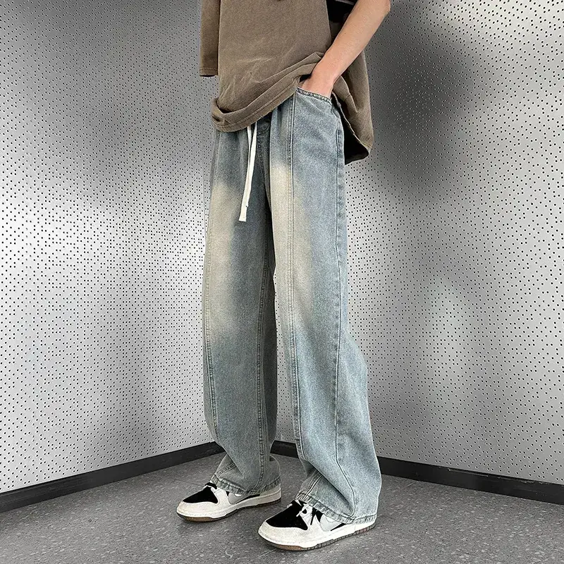 Men's Wide-leg Jeans Spring Harajuku Loose Straight High Street Trendy - Image 6