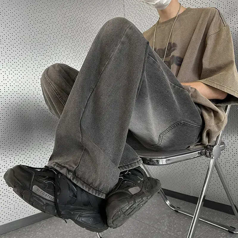 Men's Wide-leg Jeans Spring Harajuku Loose Straight High Street Trendy - Image 7
