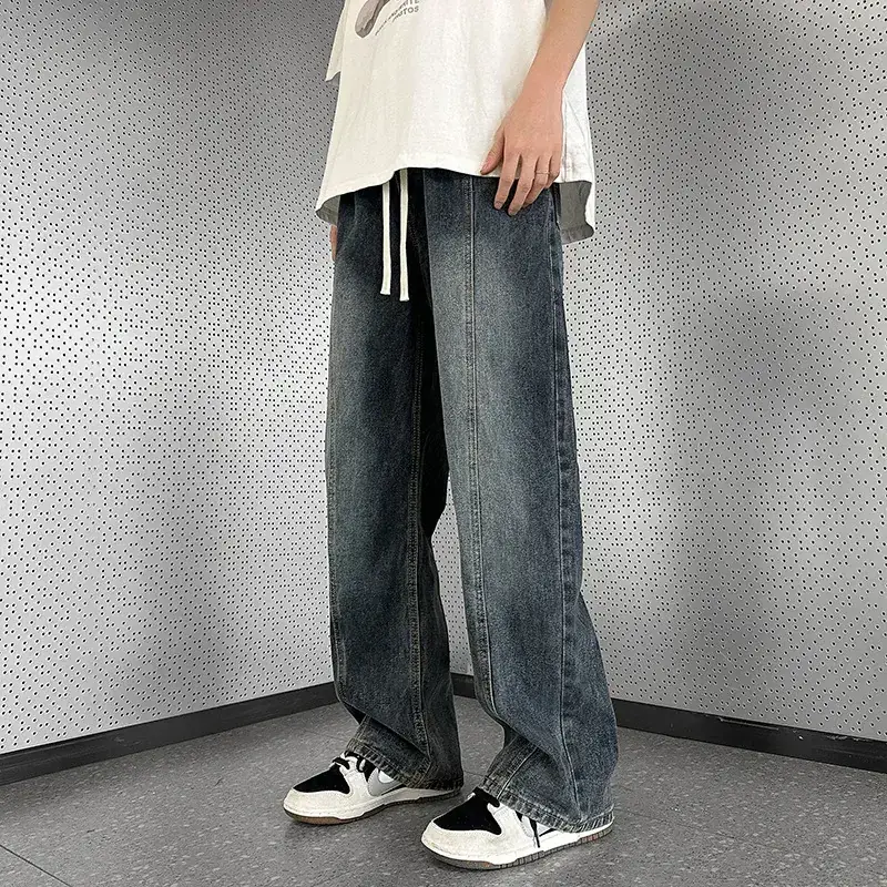 Men's Wide-leg Jeans Spring Harajuku Loose Straight High Street Trendy - Image 2