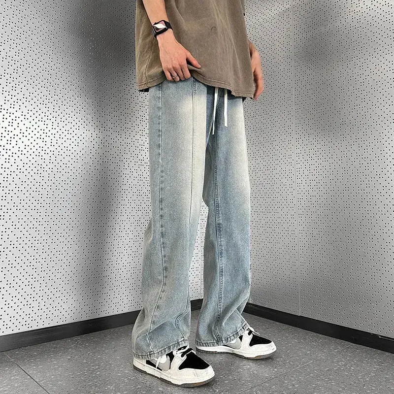 Men's Wide-leg Jeans Spring Harajuku Loose Straight High Street Trendy - Image 3