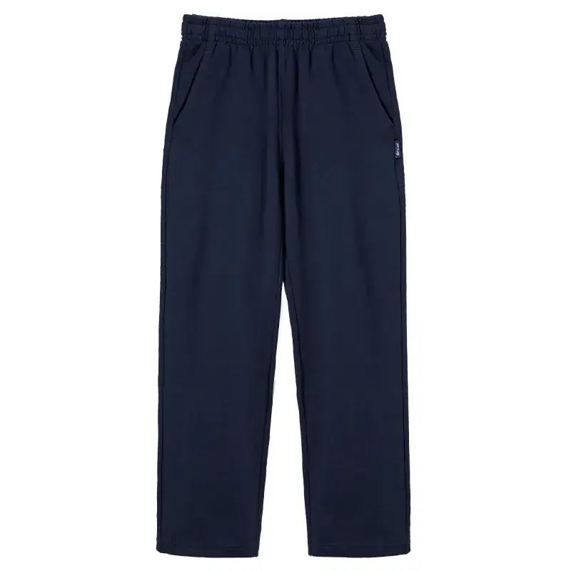 Navy Blue Kids Straight Trousers 92% Cotton - Image 25