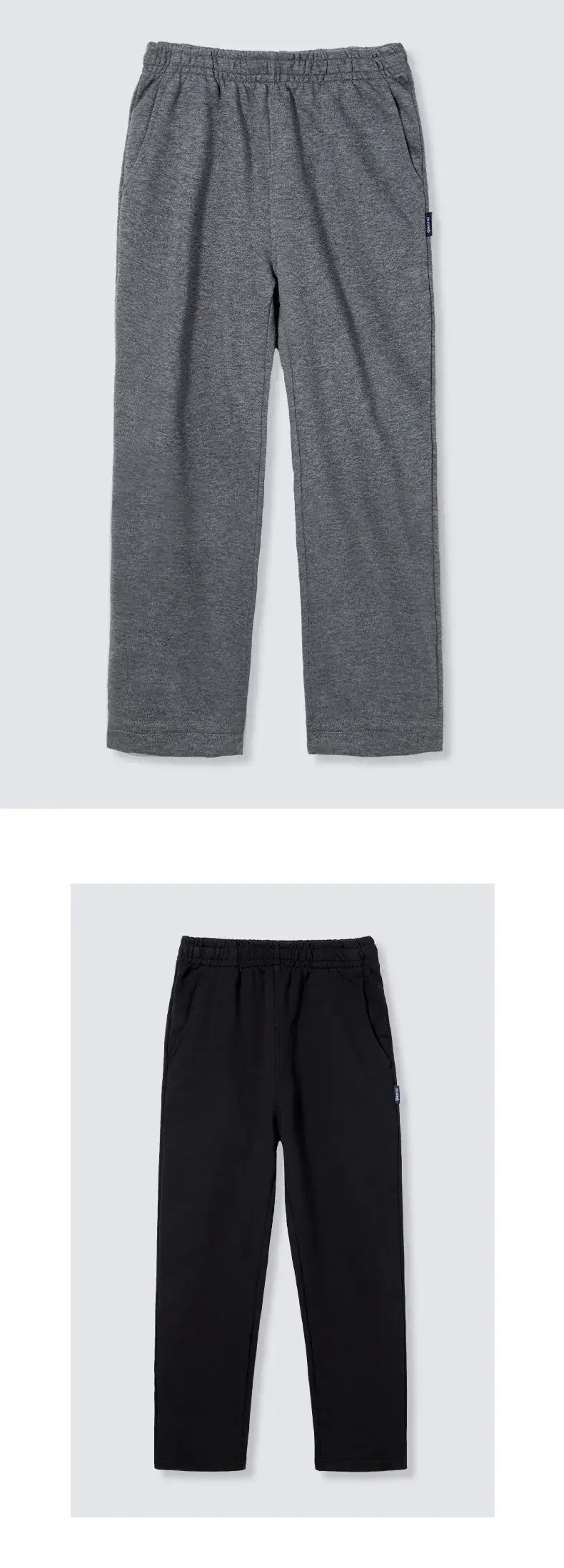 Navy Blue Kids Straight Trousers 92% Cotton — feature 14