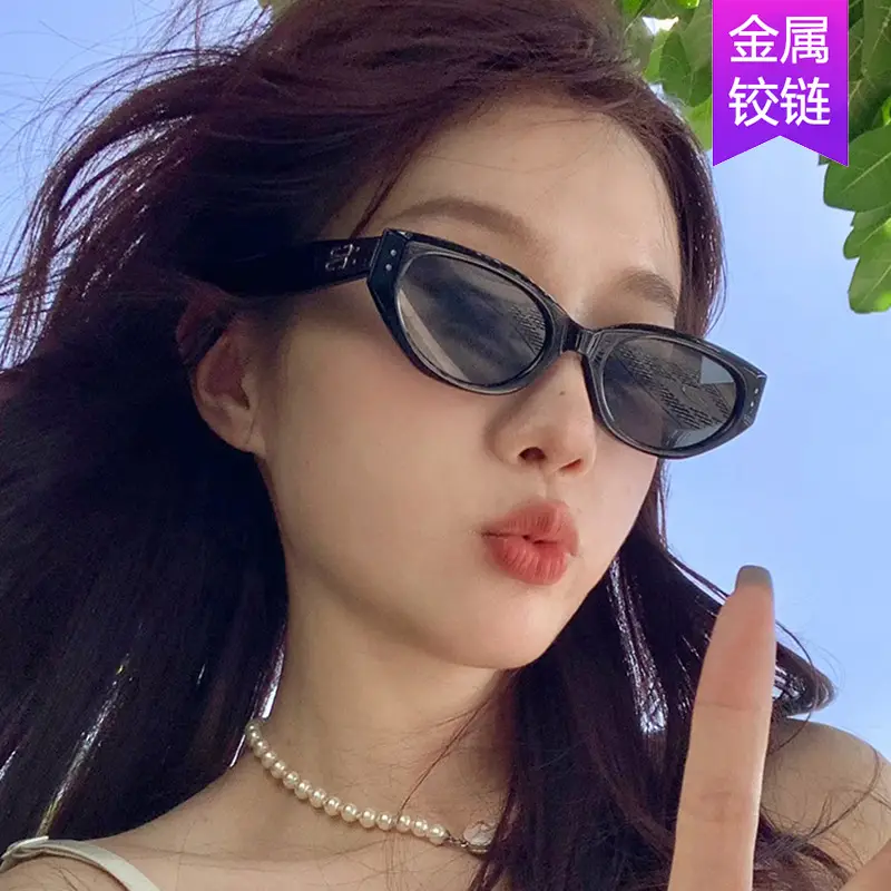 Korean Style Metal Cat Eye Sunglasses for Women - Image 9