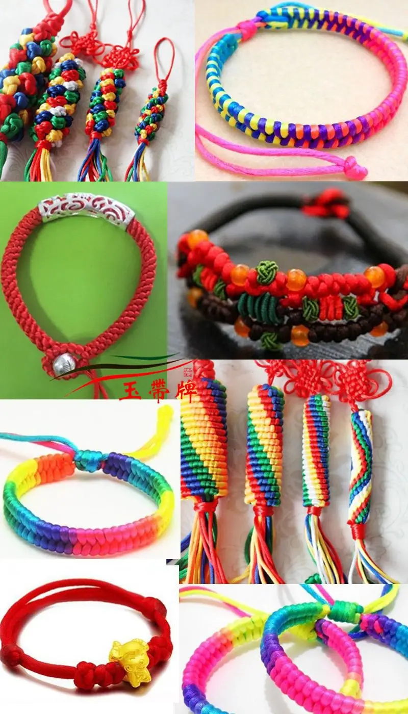 Korean Silk Braided Rope Bracelet Wire Coffee Color — feature 4