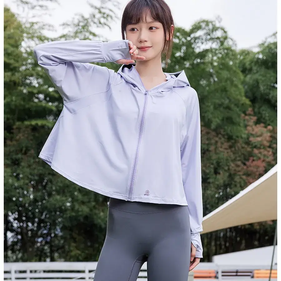 Light Gray Ice Silk Sun Protection Cape 2024 - Image 10