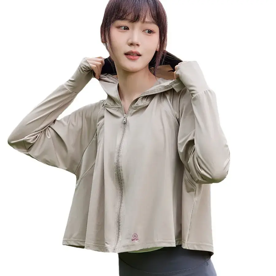 Light Gray Ice Silk Sun Protection Cape 2024 - Image 12