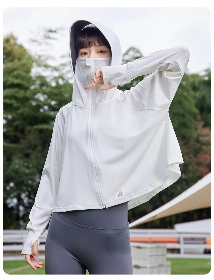 Light Gray Ice Silk Sun Protection Cape 2024 — feature 11