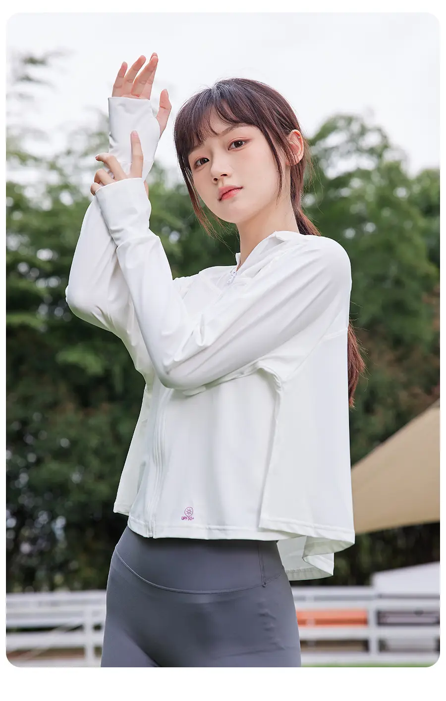 Light Gray Ice Silk Sun Protection Cape 2024 — feature 8